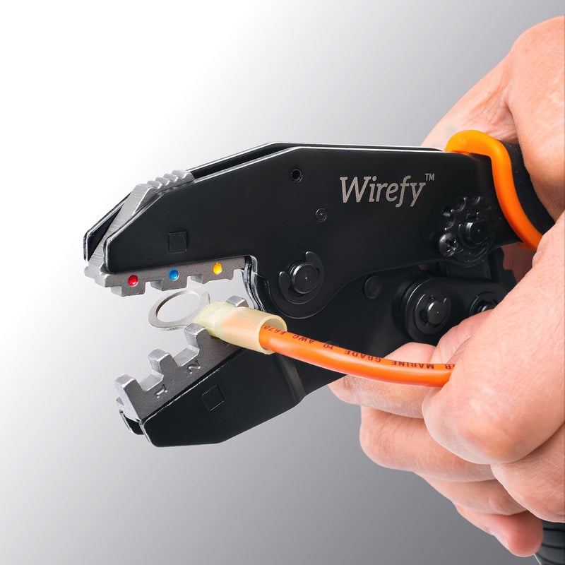 Wirefy Crimping Die for Heat-Shrink Connectors 22-10 AWG | Interchangeable Quick-Change Die for Wirefy Crimping Tools | Wide-Profile Precision Crimp - Image 2